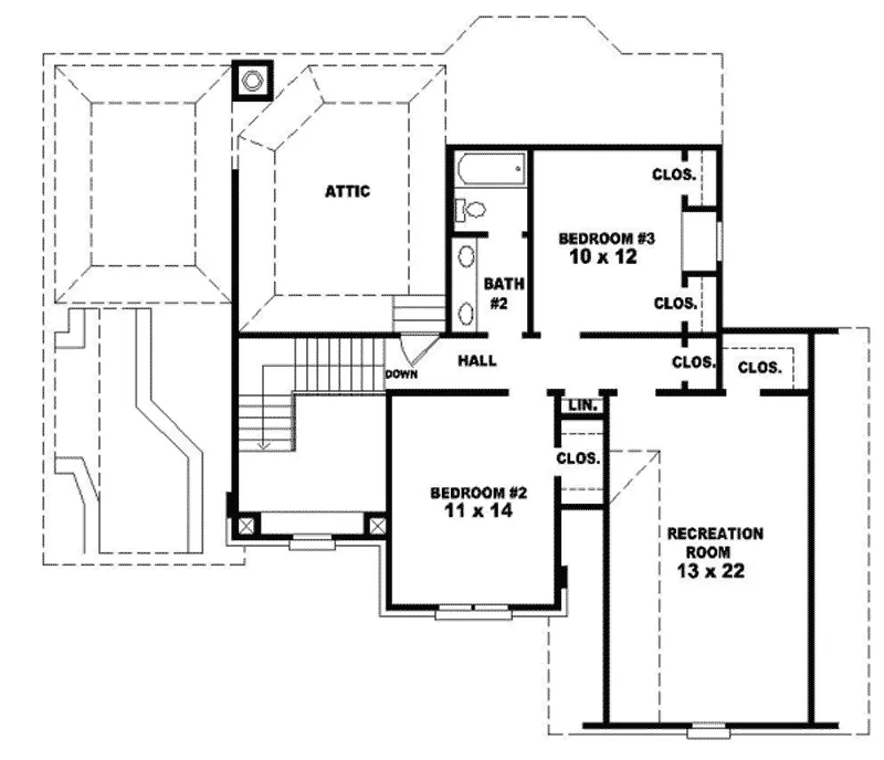Southern House Plan Second Floor - Magill Hollow European Home 087D-0406 - Shop House Plans and More