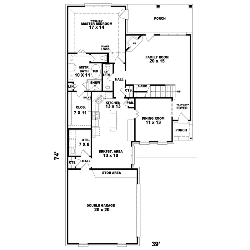 Georgian House Plan First Floor - Georgian Acres Southern Home 087D-0407 - Search House Plans and More
