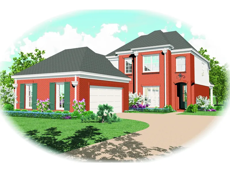 European House Plan Front of Home - Georgian Acres Southern Home 087D-0407 - Search House Plans and More
