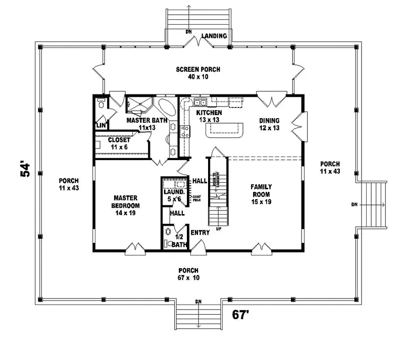Cabin & Cottage House Plan First Floor - Easton Raised Lowcountry Home 087D-0410 - Search House Plans and More