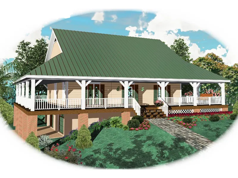 Cabin & Cottage House Plan Front of Home - Easton Raised Lowcountry Home 087D-0410 - Search House Plans and More