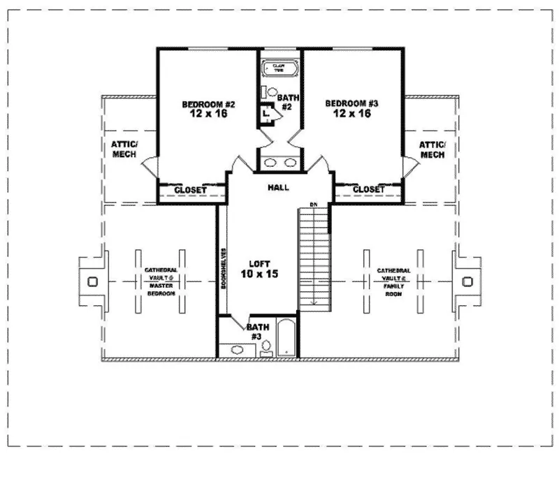 Vacation House Plan Second Floor - Longstone Plantation Home 087D-0417 - Shop House Plans and More