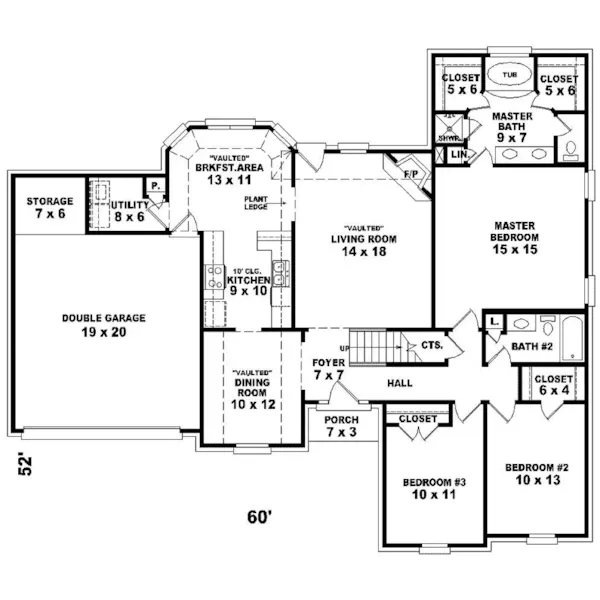 Traditional House Plan First Floor - Ketchum Traditional Home 087D-0418 - Search House Plans and More