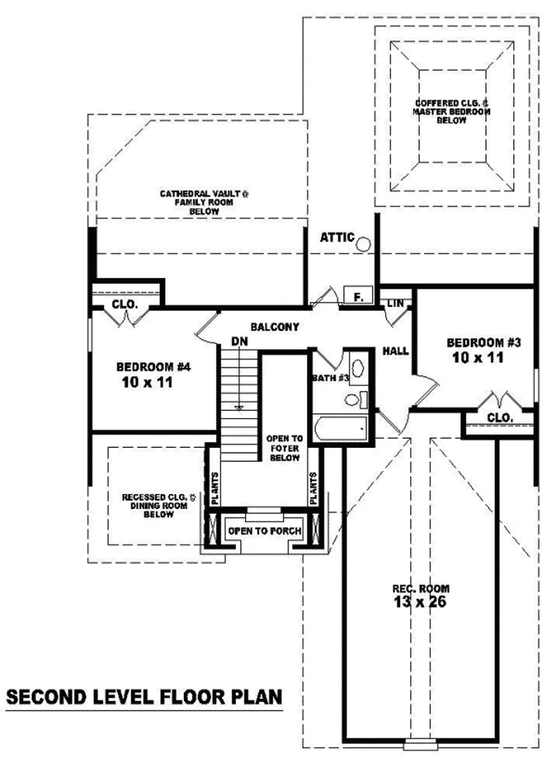 Traditional House Plan Second Floor - Gladwood Traditional Home 087D-0423 - Search House Plans and More