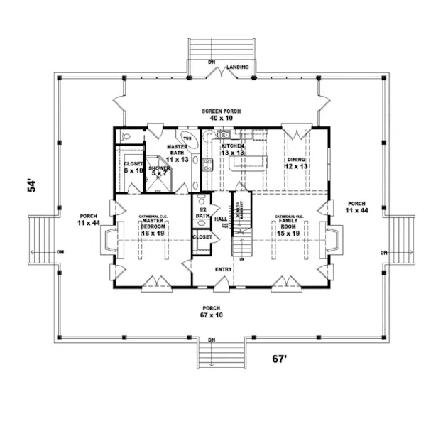 Farmhouse Plan First Floor - Esmond Ranch Home 087D-0424 - Search House Plans and More