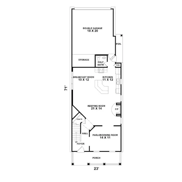 Waterfront House Plan First Floor - Countess Colonial Home 087D-0425 - Search House Plans and More