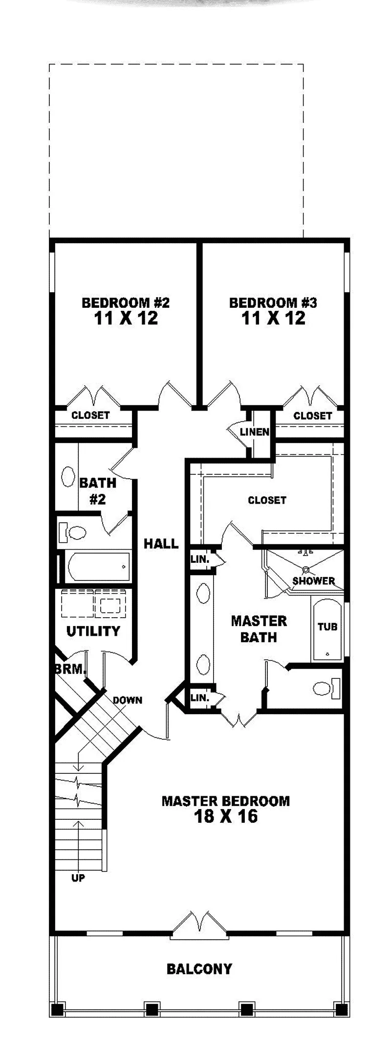 Colonial House Plan Second Floor - Countess Colonial Home 087D-0425 - Search House Plans and More