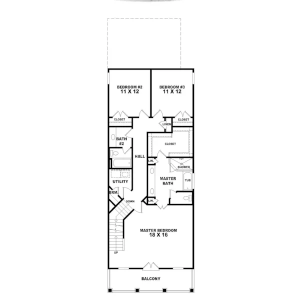 Waterfront House Plan Second Floor - Countess Colonial Home 087D-0425 - Search House Plans and More