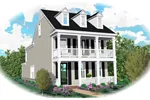 Plantation House Plan Front of Home - Countess Colonial Home 087D-0425 - Search House Plans and More