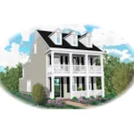 Waterfront House Plan Front of Home - Countess Colonial Home 087D-0425 - Search House Plans and More