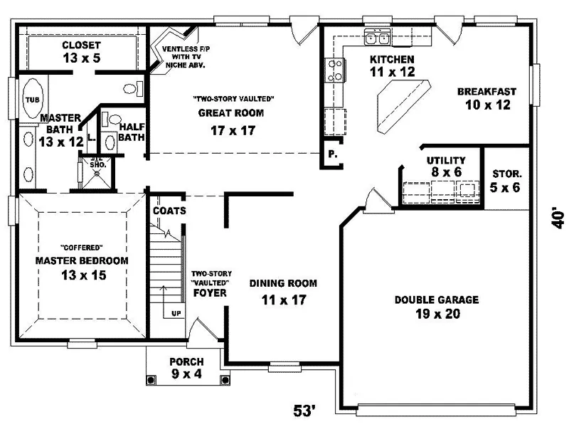 Traditional House Plan First Floor - Jamieson Hill Traditional Home 087D-0426 - Search House Plans and More