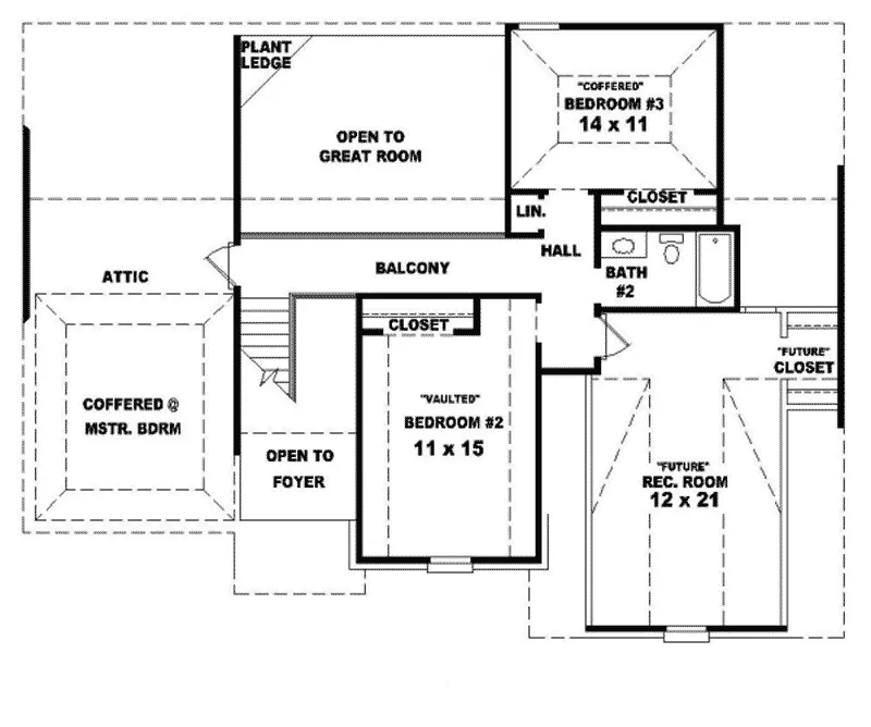 Southern House Plan Second Floor - Jamieson Hill Traditional Home 087D-0426 - Search House Plans and More