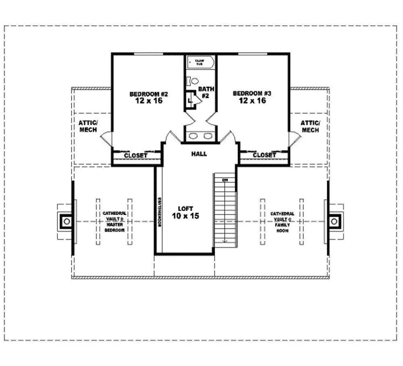 Farmhouse Plan Second Floor - Ravenna Run Acadian Style Home 087D-0435 - Shop House Plans and More