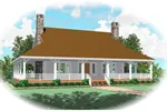 Colonial House Plan Front of Home - Ravenna Run Acadian Style Home 087D-0435 - Shop House Plans and More