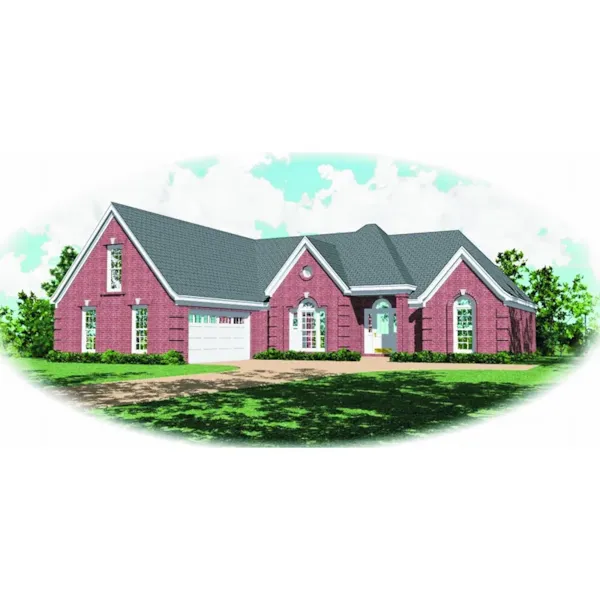 Traditional House Plan Front of Home - Hortense Place Ranch Home 087D-0441 - Search House Plans and More