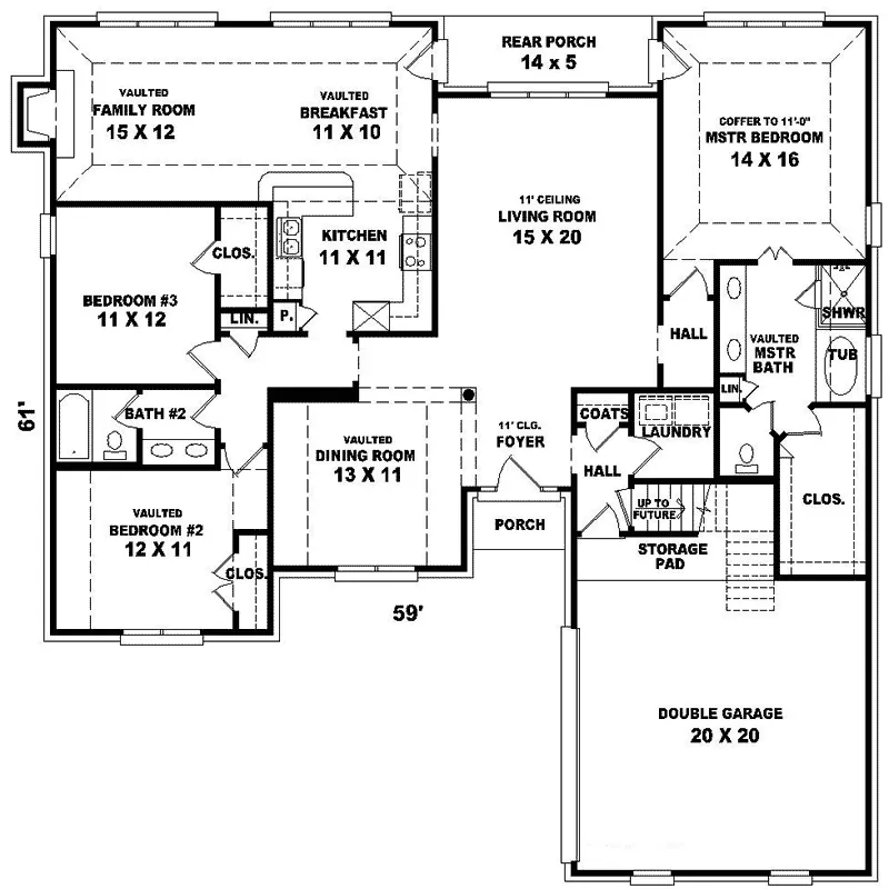 Traditional House Plan First Floor - Samford Traditional Home 087D-0446 - Shop House Plans and More