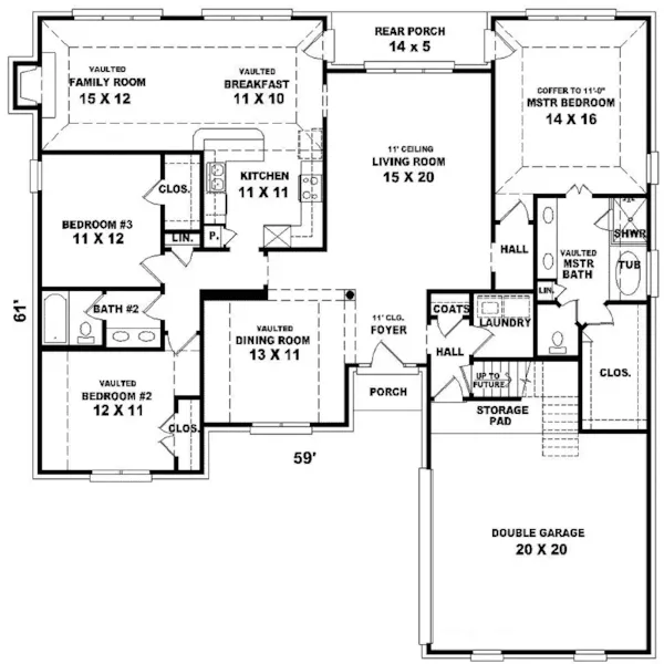 Country House Plan First Floor - Samford Traditional Home 087D-0446 - Shop House Plans and More