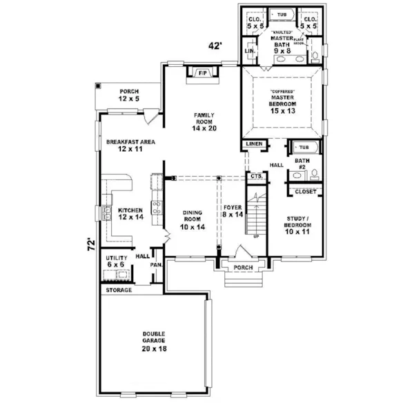 Colonial House Plan First Floor - Vandeven Georgian Home 087D-0447 - Shop House Plans and More