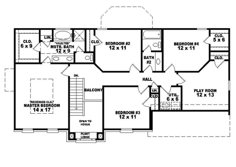 Colonial House Plan Second Floor - Loughboro Traditional Home 087D-0449 - Shop House Plans and More