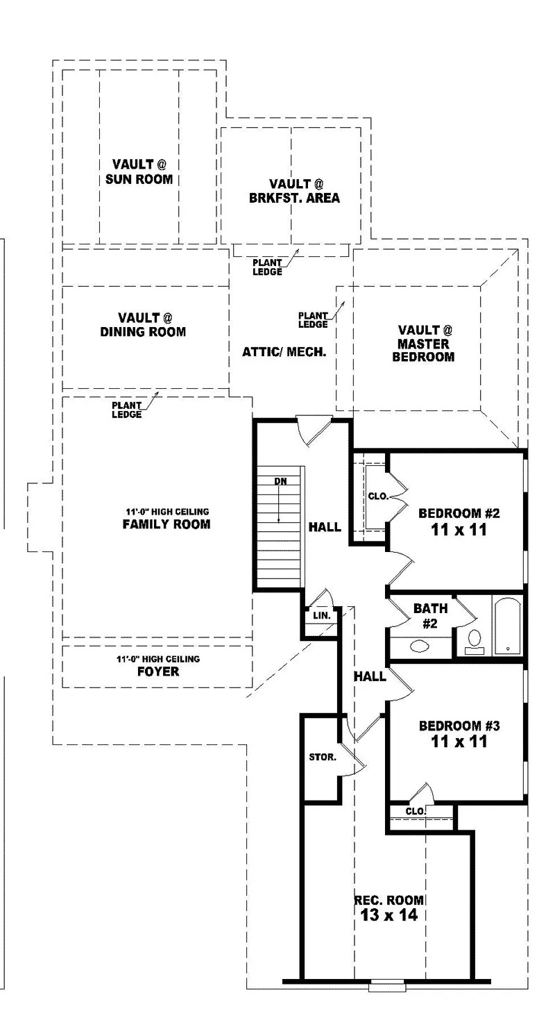 Colonial House Plan Second Floor - Maxwell Farm Southern Home 087D-0450 - Shop House Plans and More