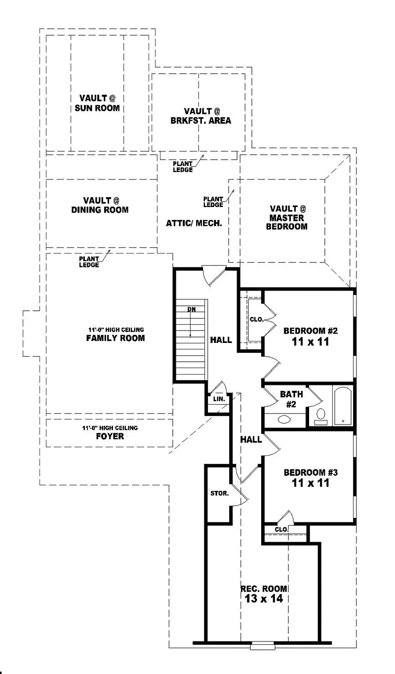 Southern House Plan Second Floor - Mozart Meadow Country Home 087D-0451 - Shop House Plans and More
