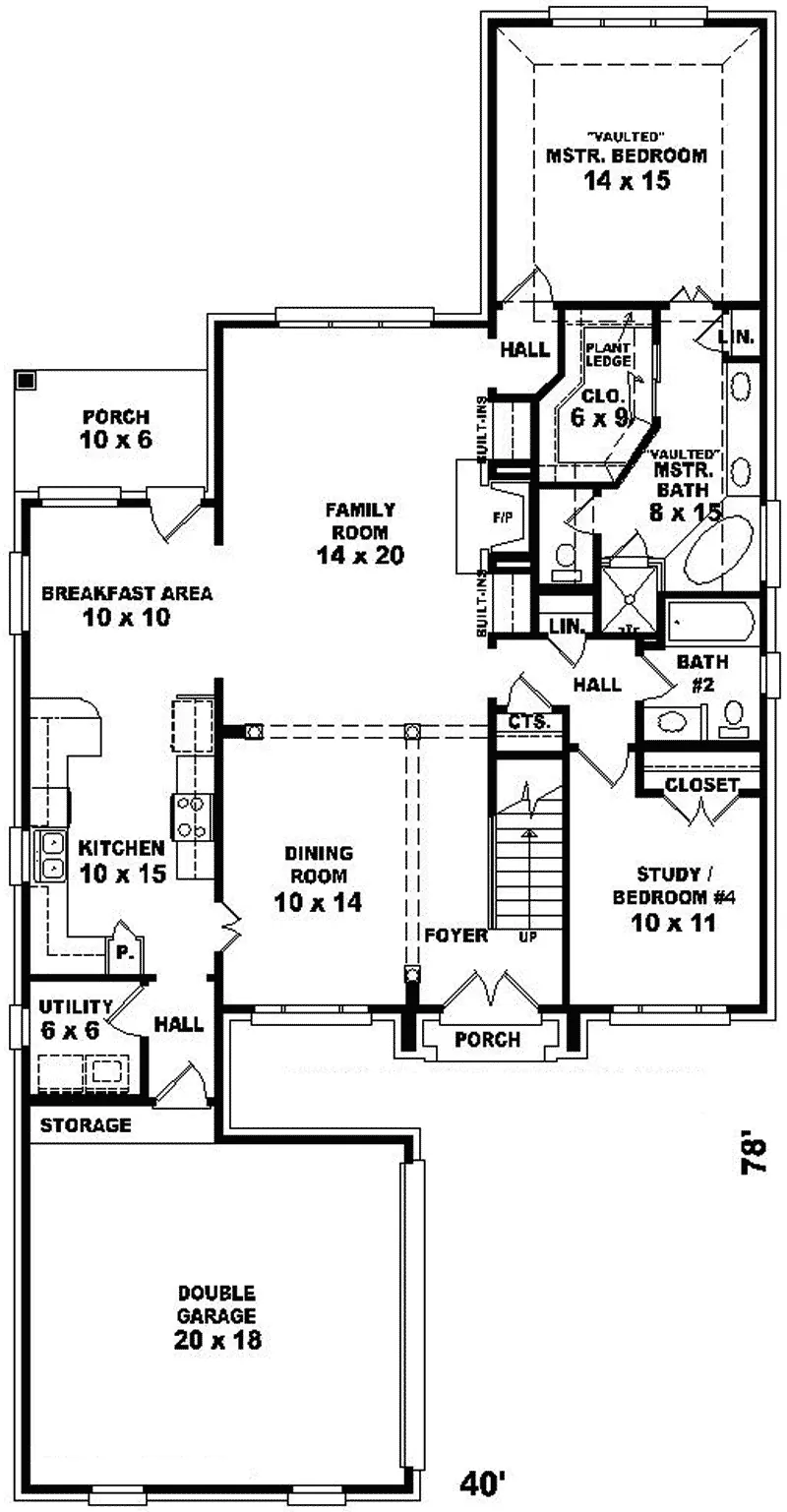 European House Plan First Floor - Jolene Plantation Home 087D-0455 - Search House Plans and More