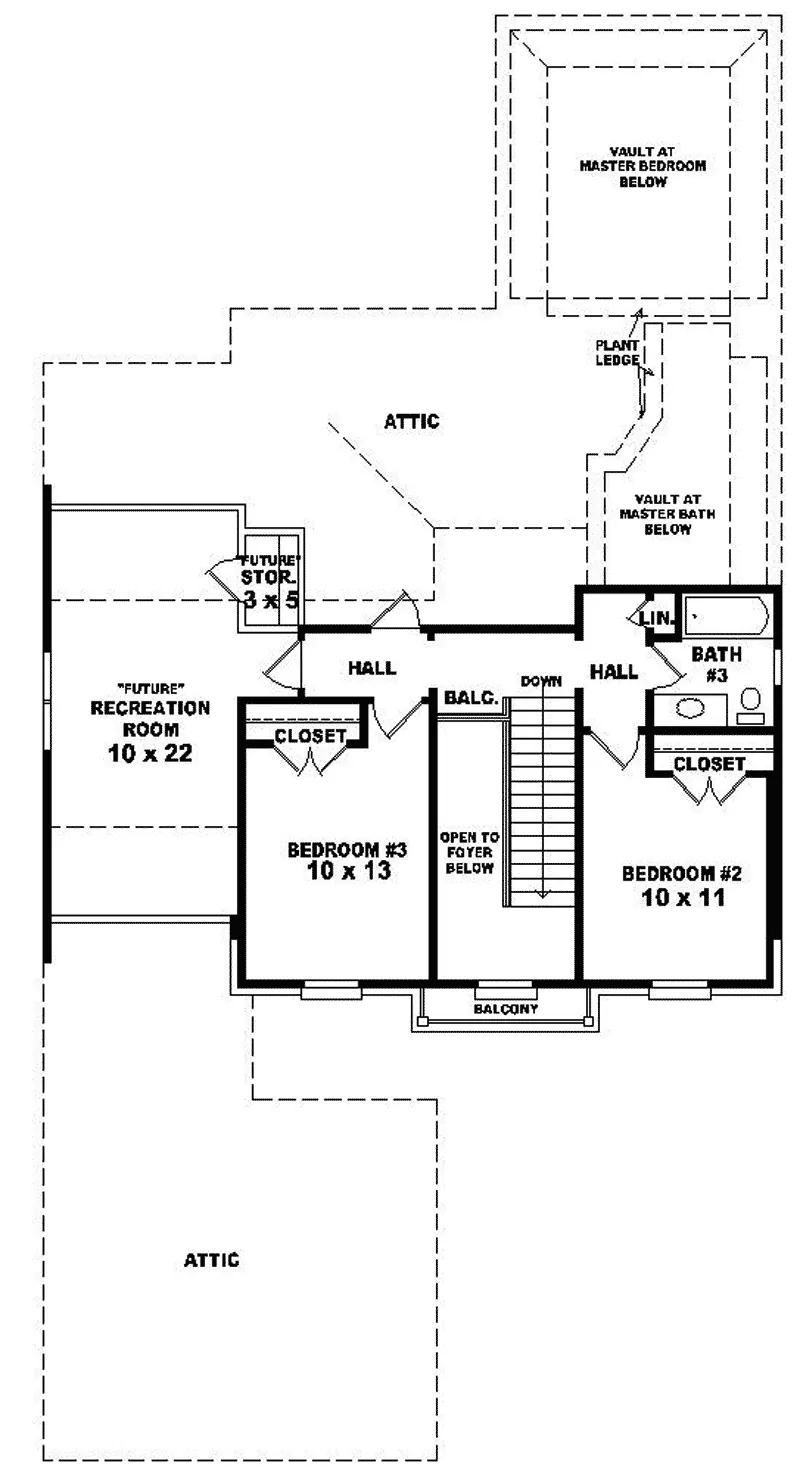 Colonial House Plan Second Floor - Jolene Plantation Home 087D-0455 - Search House Plans and More