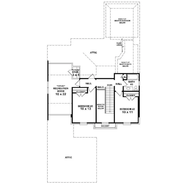 Southern House Plan Second Floor - Jolene Plantation Home 087D-0455 - Search House Plans and More