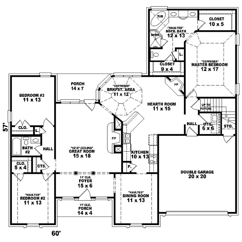 European House Plan First Floor - Mendelsohn Manor Southern Home 087D-0457 - Shop House Plans and More