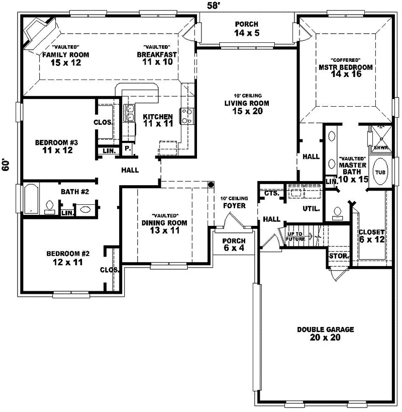 Traditional House Plan First Floor - Maureen Park European Home 087D-0461 - Shop House Plans and More