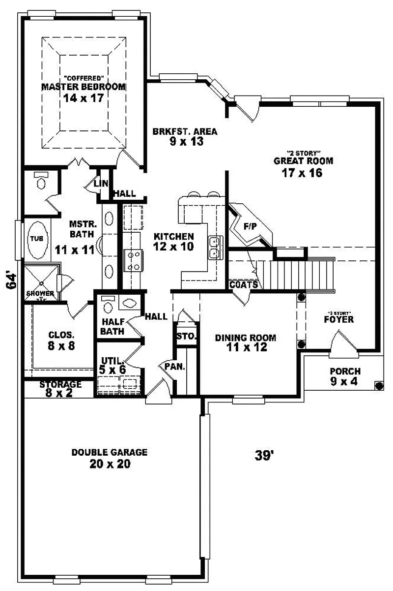 Country House Plan First Floor - Windwood Hills Narrow Lot Home 087D-0465 - Shop House Plans and More