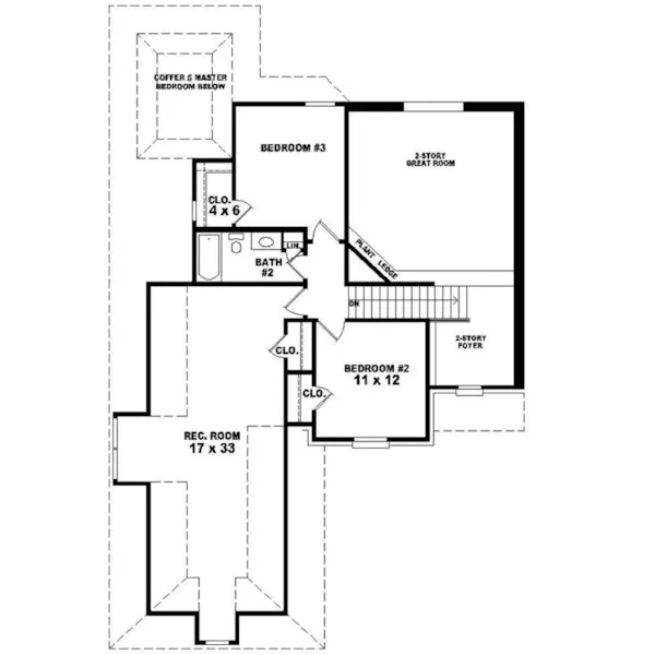 Traditional House Plan Second Floor - Windwood Hills Narrow Lot Home 087D-0465 - Shop House Plans and More