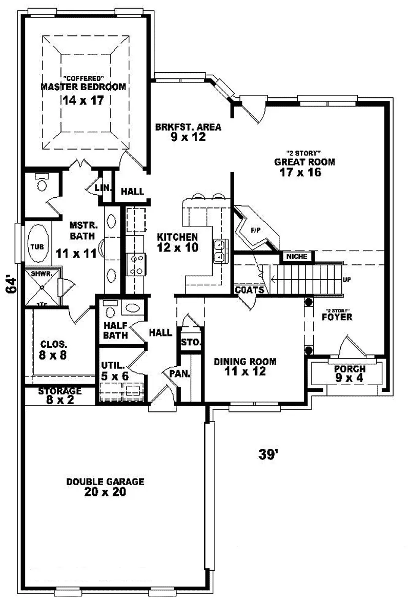 Country House Plan First Floor - Maurice Southern Country Home 087D-0466 - Shop House Plans and More