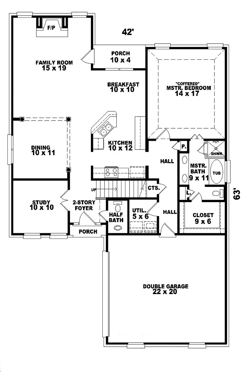 Traditional House Plan First Floor - Cabella Colonial Home 087D-0469 - Search House Plans and More