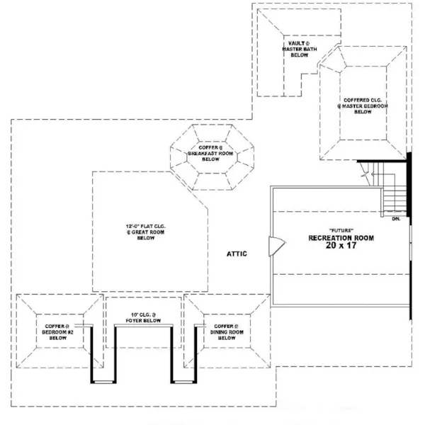 Colonial House Plan Second Floor - Dupree Terrace Plantation Home 087D-0472 - Search House Plans and More