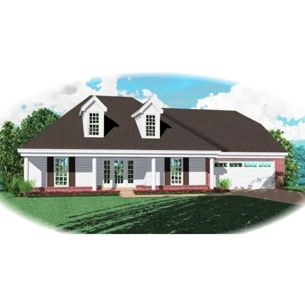 Colonial House Plan Front of Home - Dupree Terrace Plantation Home 087D-0472 - Search House Plans and More