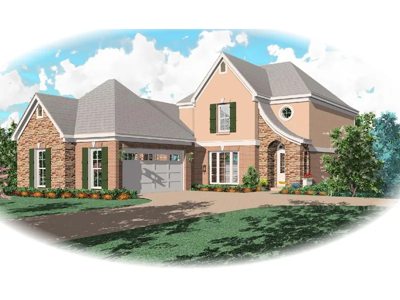 Traditional House Plan Front of Home - Fleur du Bois French Home 087D-0474 - Search House Plans and More