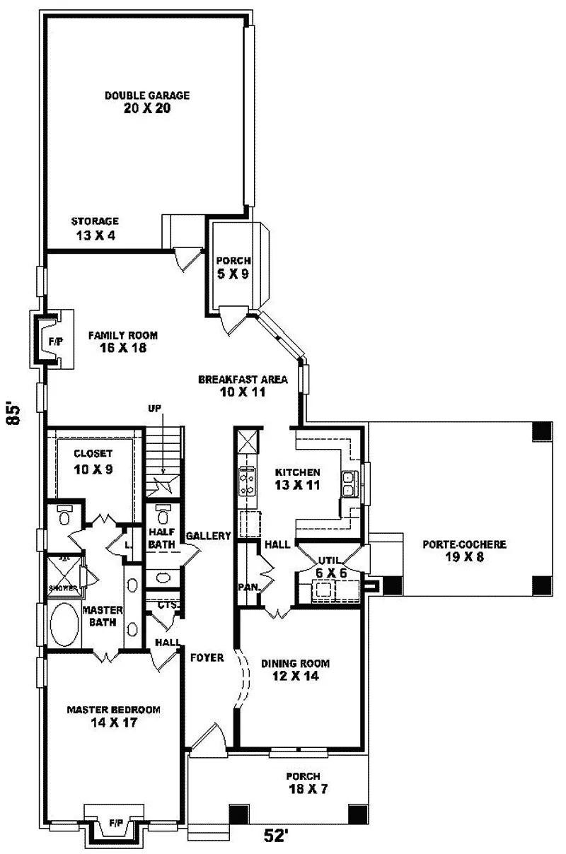 Country House Plan First Floor - Bilmore Tudor Home 087D-0475 - Search House Plans and More