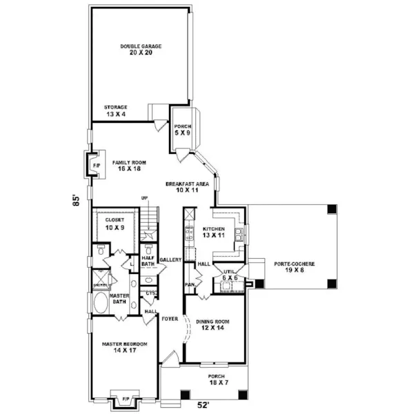 Country House Plan First Floor - Bilmore Tudor Home 087D-0475 - Search House Plans and More