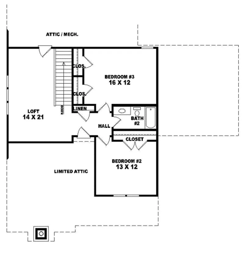 Tudor House Plan Second Floor - Bilmore Tudor Home 087D-0475 - Search House Plans and More