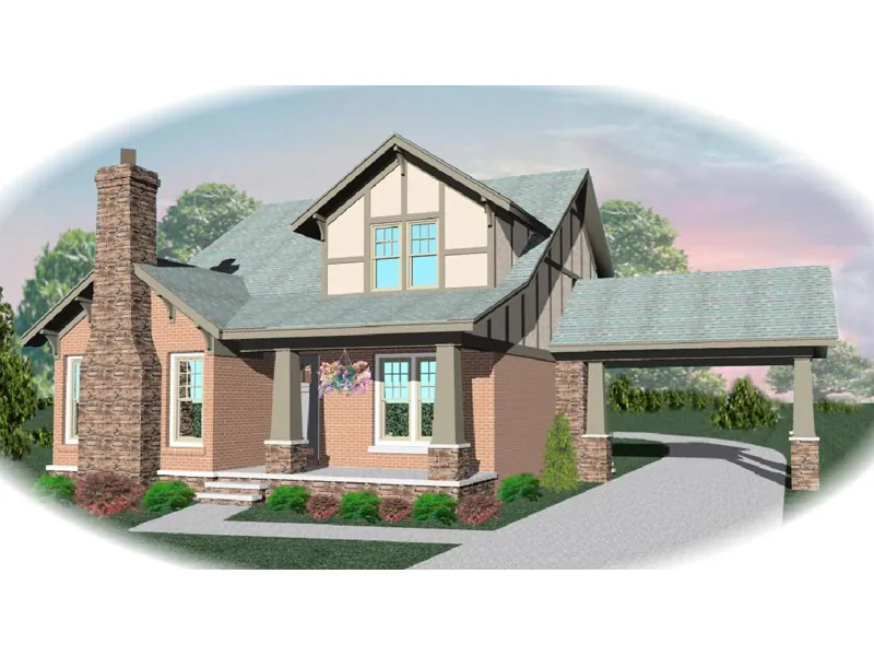 Tudor House Plan Front of Home - Bilmore Tudor Home 087D-0475 - Search House Plans and More