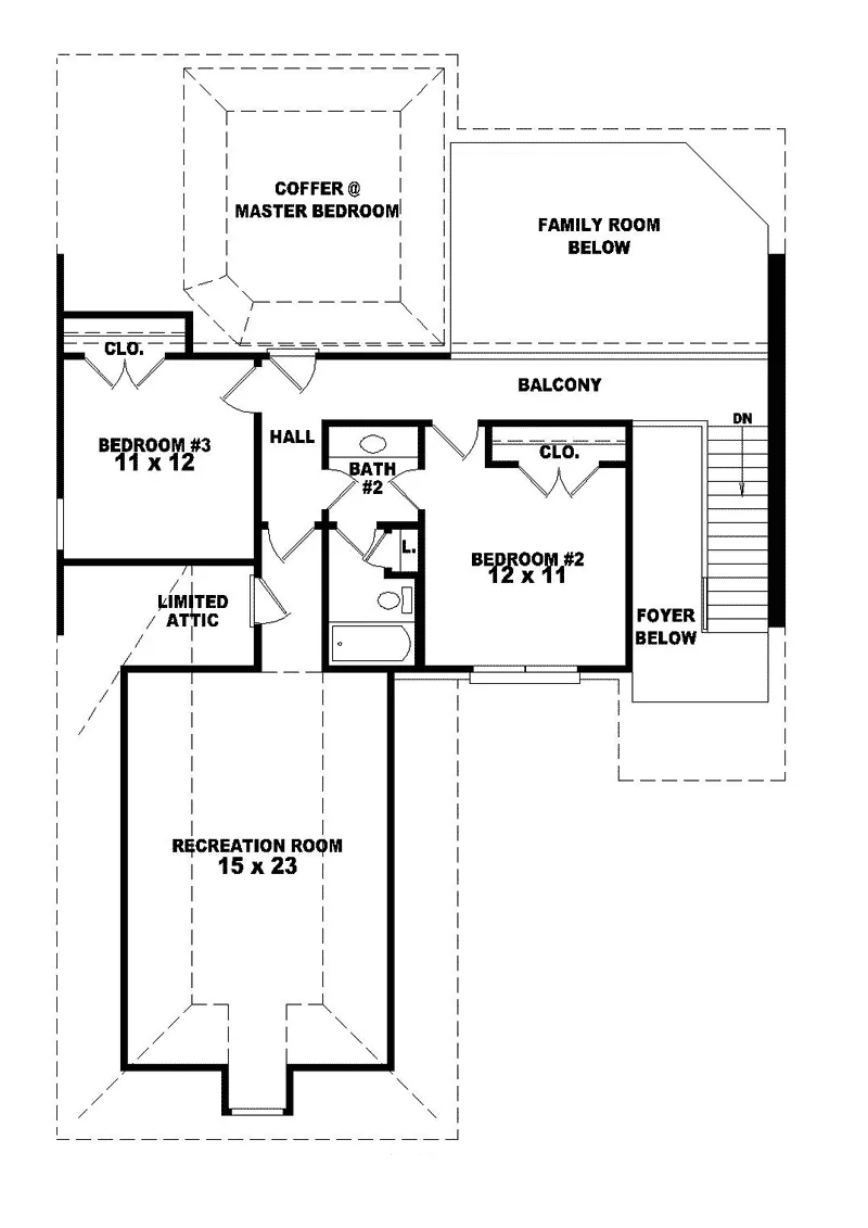 European House Plan Second Floor - Clausen Traditional Home 087D-0477 - Search House Plans and More