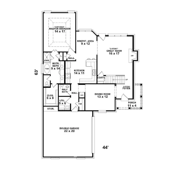 Traditional House Plan First Floor - Deckers Point Traditional Home 087D-0481 - Search House Plans and More