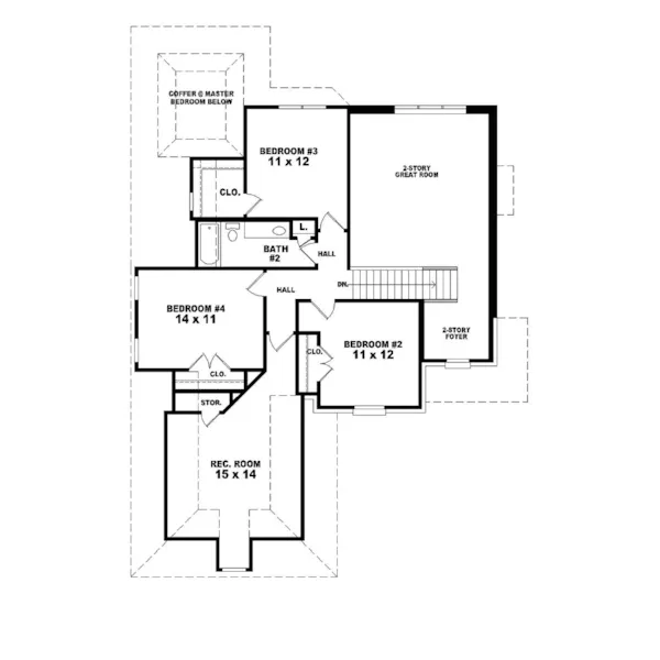 Traditional House Plan Second Floor - Deckers Point Traditional Home 087D-0481 - Search House Plans and More