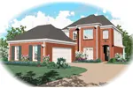 Colonial House Plan Front of Home - Kennington European Home 087D-0482 - Search House Plans and More