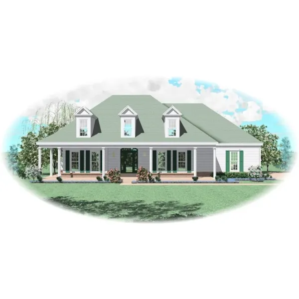 Symmetrical Southern Plantation Style Home