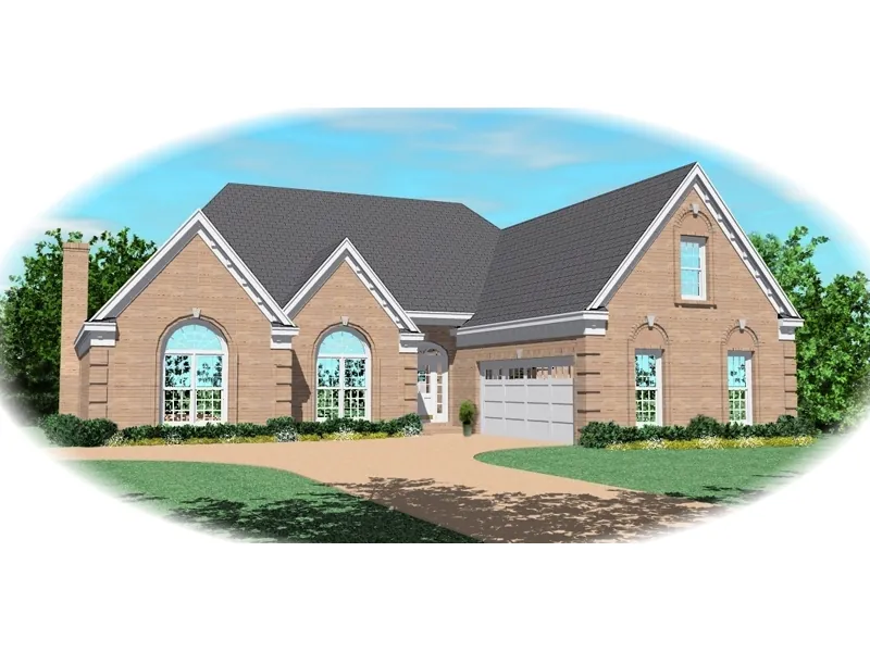 Southern House Plan Front of Home - Fontanne Ranch Home 087D-0491 - Search House Plans and More