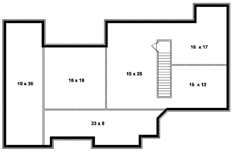 Colonial House Plan Lower Level Floor - Sheldonville Cape Cod Home 087D-0493 - Shop House Plans and More