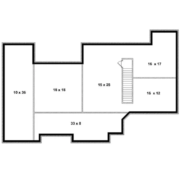 Traditional House Plan Lower Level Floor - Sheldonville Cape Cod Home 087D-0493 - Shop House Plans and More