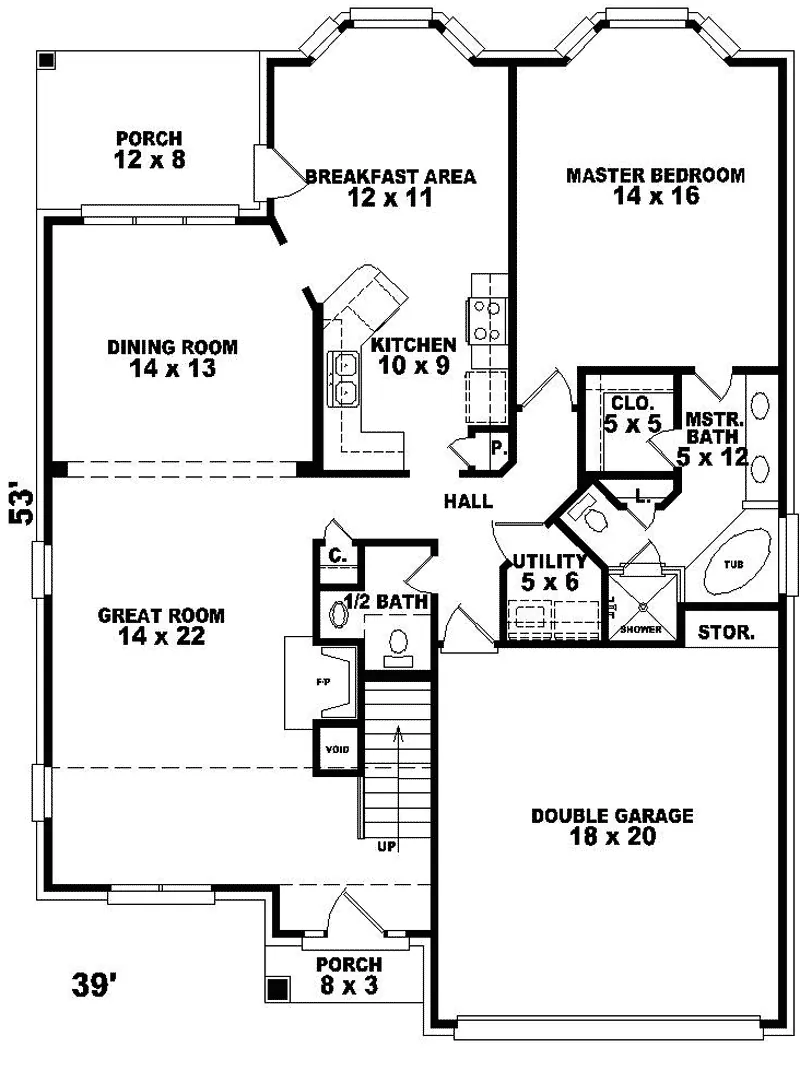 Traditional House Plan First Floor - Bredell European Country Home 087D-0495 - Search House Plans and More